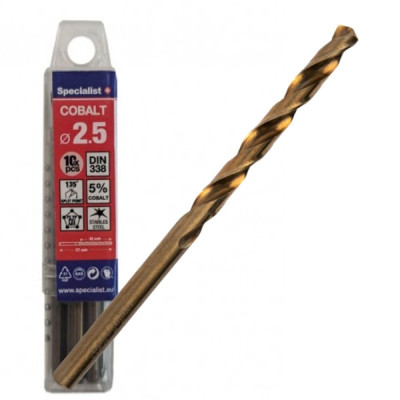 HSS Cobalt Drill 2.5mm 10pcs/packing