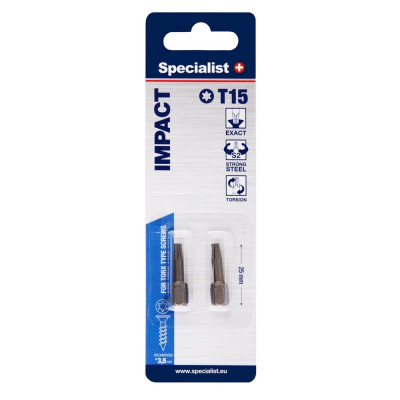 Screwdriver bits T15 2pcs.