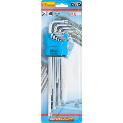 TORX KEYS "CORONA" T10-T50, EXTRA LONG, 9 PCS