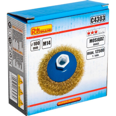 BEVEL BRUSH - CRIMPED WIRE 100MM