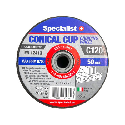 Conical cup grinding wheel 110/90X55X14MA C120