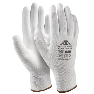 White Polyurethane Gloves L