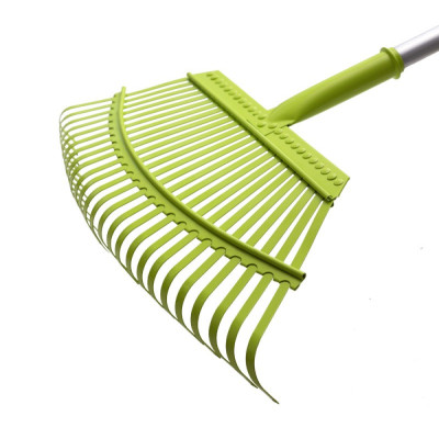 Steel leaf rake, flat 25T, Alu handle 1630mm.