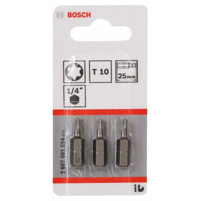 Atsuktuvų antgaliai Bosch Extra Hard T10, 25 mm, 3 vnt