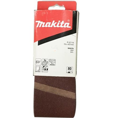 Šlifavimo juosta Makita P-37116, Nr 80, 457 x 76 mm, 5 vnt