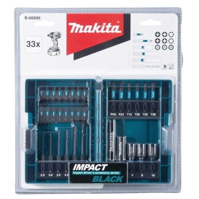 Antgalių rinkinys Makita B-66896, 33 vnt.