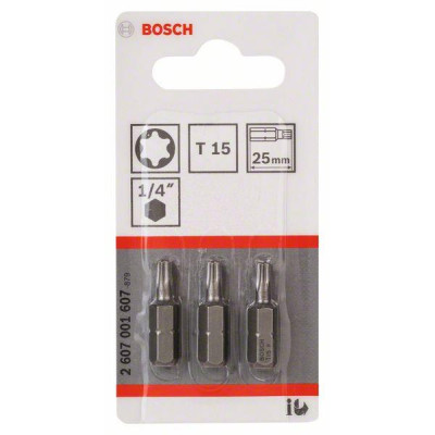 Atsuktuvų antgaliai Bosch Extra Hard T15, 25 mm, 3 vnt