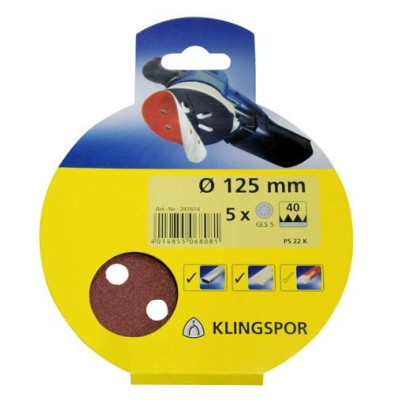 Šlifavimo diskai PS22K, Nr 120, Ø125 mm, 5 vnt