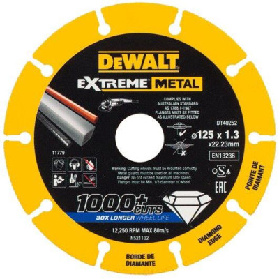 Deimantinis pjovimo diskas DeWalt 125 x 22,23 x 1,3 mm