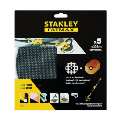 Šlifavimo tinkleliai Stanley Fatmax 225 mm STA39297-XJ 5 vnt